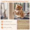 Gray 43" cat tree with sisal scratching posts, plush perches, and dangling balls for indoor cat play and relaxation.