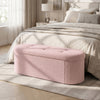 43" Folding Teddy Storage Ottoman Bench with Dividers for Living Room and Bedroom-Pink - Gallery View 1 of 10