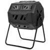 43-gallon composting tumbler bin with dual rotating chambers, made of durable iron and PP, ideal for efficient.
