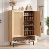 43 Inch 6-Tier Tall Shoe Cabinet with Double Doors-Natural - Gallery View 1 of 11