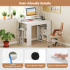 User-friendly details of the 43-inch computer desk, featuring cable management hole and non-slip foot pads for.