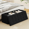 43 Inches Folding Storage Ottoman Bench with Padded Seat-Black - Gallery View 1 of 10