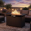 44.5 Inch Propane Fire Pit Table Rattan Gas 2-in-1 with Stainless Steel Burner-Black & Gray - Gallery View 1 of 11