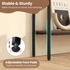 44-inch console table in rustic brown with adjustable foot pads and dual anti-tipping kits for enhanced stability.