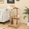 Modern 44-inch cat tree in coffee color featuring plush padded perches, scratching posts, and a dangling ball for.