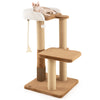 Modern 44-inch cat tree with plush padded perch, scratching posts, and dangling ball for indoor cats' play and.
