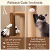 Modern 44-inch cat tree with plush perch, scratching posts, and self-groomer for indoor cats' comfort and play.