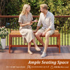 Patio wood bench with teak oil finish, 44-inch wide seat for 2 adults, perfect for outdoor dining and relaxation.