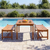 44" Patio Wood Bench Set of 2 Outdoor Solid Hardwood Dining Bench with Teak Oil Finish - Gallery View 1 of 9