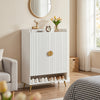 44" Tall Shoe Storage Cabinet with 7-Tier Doors and Adjustable Shelves for Entryway-White - Gallery View 1 of 9