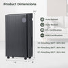Black 57 Pint dehumidifier with digital display, 4 modes, and 24-hour timer for efficient humidity control in large.