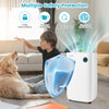 4500 Sq. Ft dehumidifier in white with digital display, 3-color indicator light, and child lock for safe operation.