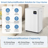 4500 Sq.Ft 54 Pints dehumidifier with touch control, LED display, and 3 modes, ideal for home and basement use.