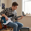 45.5 Inch Electric Bass Guitar with Double Pickups and Gig Bag for Beginners-Blue - Gallery View 1 of 10