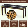 Button tufted 45.5" PU leather upholstered bench with sturdy rubber wood legs, ideal for dining or shoe storage.