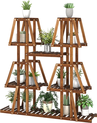 Costway 5-Tier Wood Plant Stand for 10 Potted Plants 79583124 New