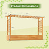 Wooden raised garden bed dimensions showing 45" height, 77" width, and 17" depth, designed for outdoor plant.