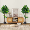 Faux hydrangea tree with vibrant mixed leaves and real wood trunk, ideal for enhancing office or home ambiance.