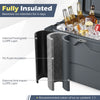 Insulated section of the 45 Quart Portable Hard Cooler showing LLDPE layers for 6-day ice retention and durability.
