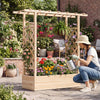 45 inch Tall Wooden Raised Garden Bed with Side Trellis and Hanging Roof-Natural - Gallery View 1 of 10
