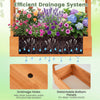 Wooden raised garden bed with drainage holes and detachable bottom panels, ideal for growing deep-rooted plants and.