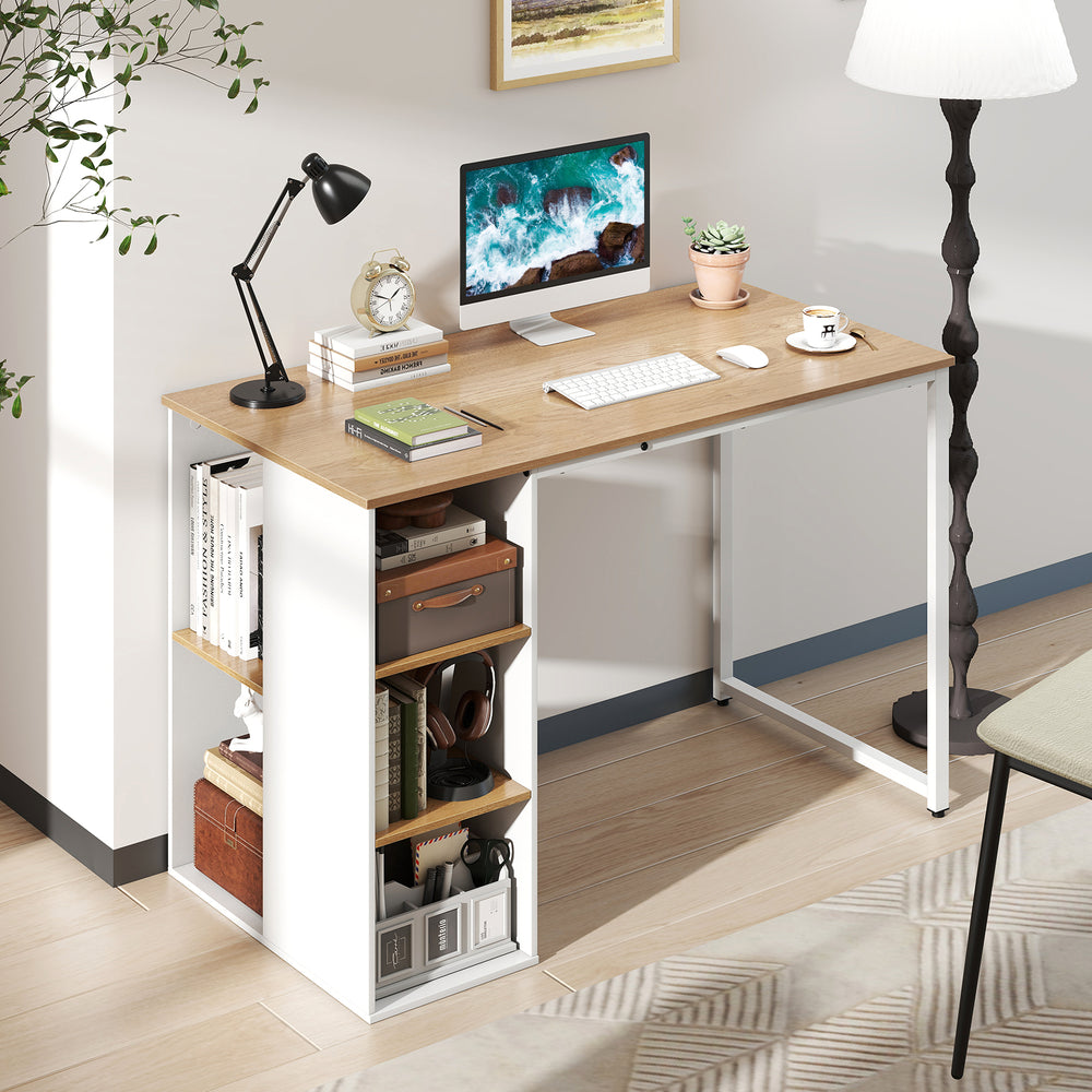 45 Inch Computer Desk with 5 Storage Compartments and Metal Frame - Gallery View 1 of 10