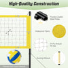 Portable outdoor volleyball net set featuring adjustable poles, tear-resistant net, and easy setup for outdoor fun.