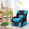 Kids Youth PU Leather Gaming Sofa Recliner with Headrest and Footrest-Blue - Gallery View 1 of 14