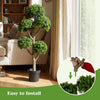 46-inch artificial boxwood topiary tree with five ball-shaped topiaries, perfect for indoor decor and easy to install.