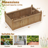 Rectangular 46 x 24 x 16 inch brown planter box made of fir wood, featuring drainage holes for outdoor garden use.