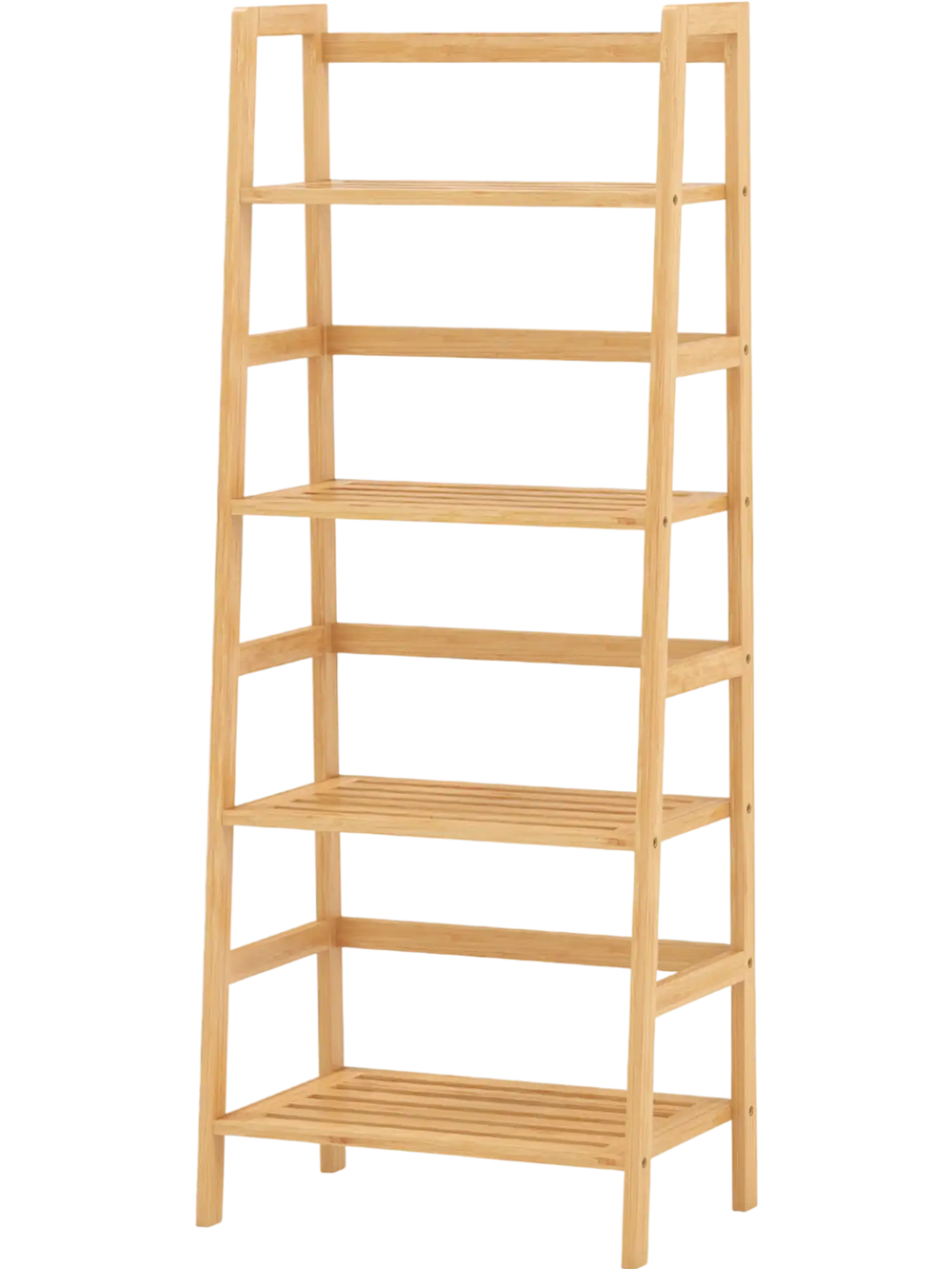 Multifunctional 47.5-inch bamboo bookcase with four tiers, perfect for storage in living rooms or kitchens.