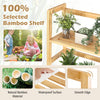 47.5-inch 4-tier bamboo bookcase with waterproof surface, smooth edges, ideal for living rooms and kitchens.