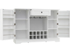 White 47.2-inch sideboard cabinet with door shelves, 10-bottle wine rack, and spacious storage for versatile use.