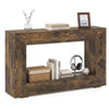 Rustic brown 47" console table with open storage shelf, featuring an attractive design suitable for displaying decor items.