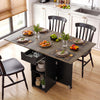 47.5 Inch Farmhouse Extendable Wooden Dinner Table with Lockable Wheels-Oak - Gallery View 1 of 10