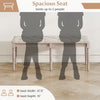 Beige upholstered bench with carved rubber wood legs, 47.5" wide, seats 2 people comfortably for living room or.