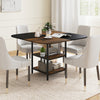 47.5 inch Modern Dining Table, Square Kitchen Table with Mix-colored Tabletop-Rustic Brown - Gallery View 1 of 10