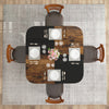Square 47.5 inch modern dining table with rustic brown multi-color tabletop, perfect for dining rooms and stylish.