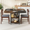 Square 47.5 inch modern dining table with rustic brown multi-color tabletop, ideal for dining rooms and versatile use.
