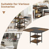 Square 47.5 inch modern dining table with rustic brown multi-color tabletop, ideal for dining rooms and restaurants.