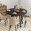47 Inch Dining Table for 4-6 People Round Kitchen Table with Cross Base-Black - Gallery View 1 of 10