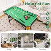 47-inch green folding billiard table with cues and accessories, perfect for family gatherings and enhancing children's.