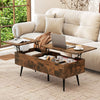 47 Inch Lift Top Coffee Table with 2 Hidden Compartments-Coffee - Gallery View 1 of 11
