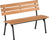 47 Inch Outdoor Acacia Wood Bench with Metal Frame and Slatted Seat
