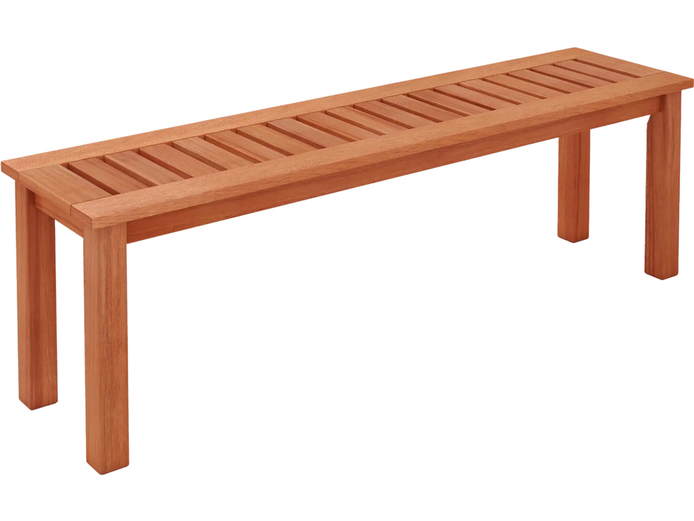 47 Inch Patio Wood Bench with Slatted Seat 2-Person