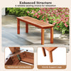 47-inch patio wood bench with slatted seat, made of solid wood, suitable for garden or poolside relaxation.