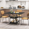 47 Inch Rectangular Dining Table with 2 Open Storage Shelves and Sturdy Metal Legs for 4-6-Black costway3 - Gallery View 1 of 10