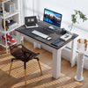Dark gray 47-inch dining table with a smooth surface, suitable for dining or as a computer desk in small spaces.