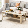 Natural 47-inch coffee table featuring a wide tabletop and sturdy construction, perfect for stylish living room use.