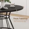 Round dining table with a 1.2” thick MDF wooden tabletop and robust metal frame, perfect for 4-6 persons in any setting.